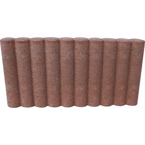 Brauner Palibord Rundpalisaden-Randstein aus Beton, 25x50x6 cm, für Beeteinfassung & Rasenkante.
