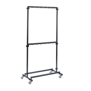 Veba Garderobenständer Nordic, silber/schwarz, mit 48 Haken und Rollen.