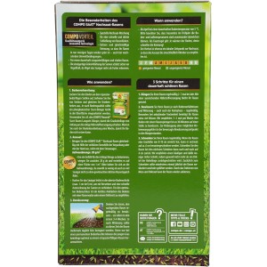 Compo Saat Rasen-Nachsaat 1 kg Packung, Detailansicht der Produktinformationen.