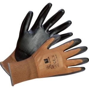 LUX Montagehandschuhe Größe 7, Arbeitshandschuhe mit PU-Beschichtung, wasserabweisend.