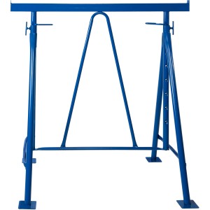 Blauer, höhenverstellbarer Gerüstbock mit 1000 kg Tragkraft für Bauarbeiten.