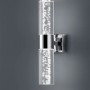 Moderne LED-Bad-Wandleuchte Bubbles Chrom mit klarem Acryl und dekorativen Luftblasen.