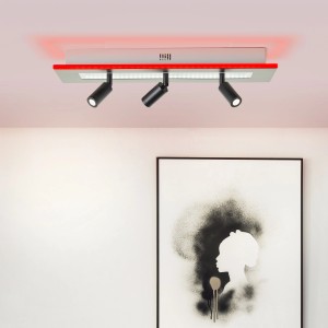 LED-Spotbalken Alfie, 3-flammig, weiß/schwarz, mit RGB-Licht für flexible Innenraumbeleuchtung.