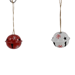 Boltze Herz-Stern-Weihnachtsanhänger Tilio 6 x 6 x 6 cm Rot-Weiß 8-fach sortiert