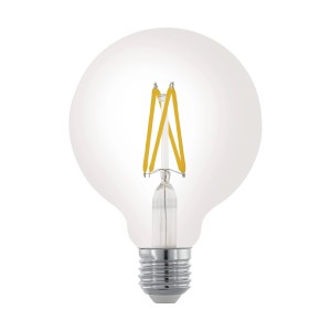 Dimmbares Eglo E27 LED Leuchtmittel in Globeform, 7,5 W, warmweißes Licht.