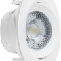 Weißer, dimmbarer LED-Einbaustrahler, 5W, 2700K, Ø 6,8cm, 3er-Set.