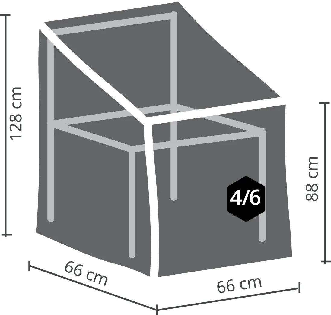 Schutzhülle Für 4 Stapelsessel - Wetterfeste Abdeckung 68x68x100/120cm