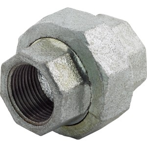 Schraubfitting, 24,1 mm (Rp 3/4), aus Temperguss für die Rohrverbindung.