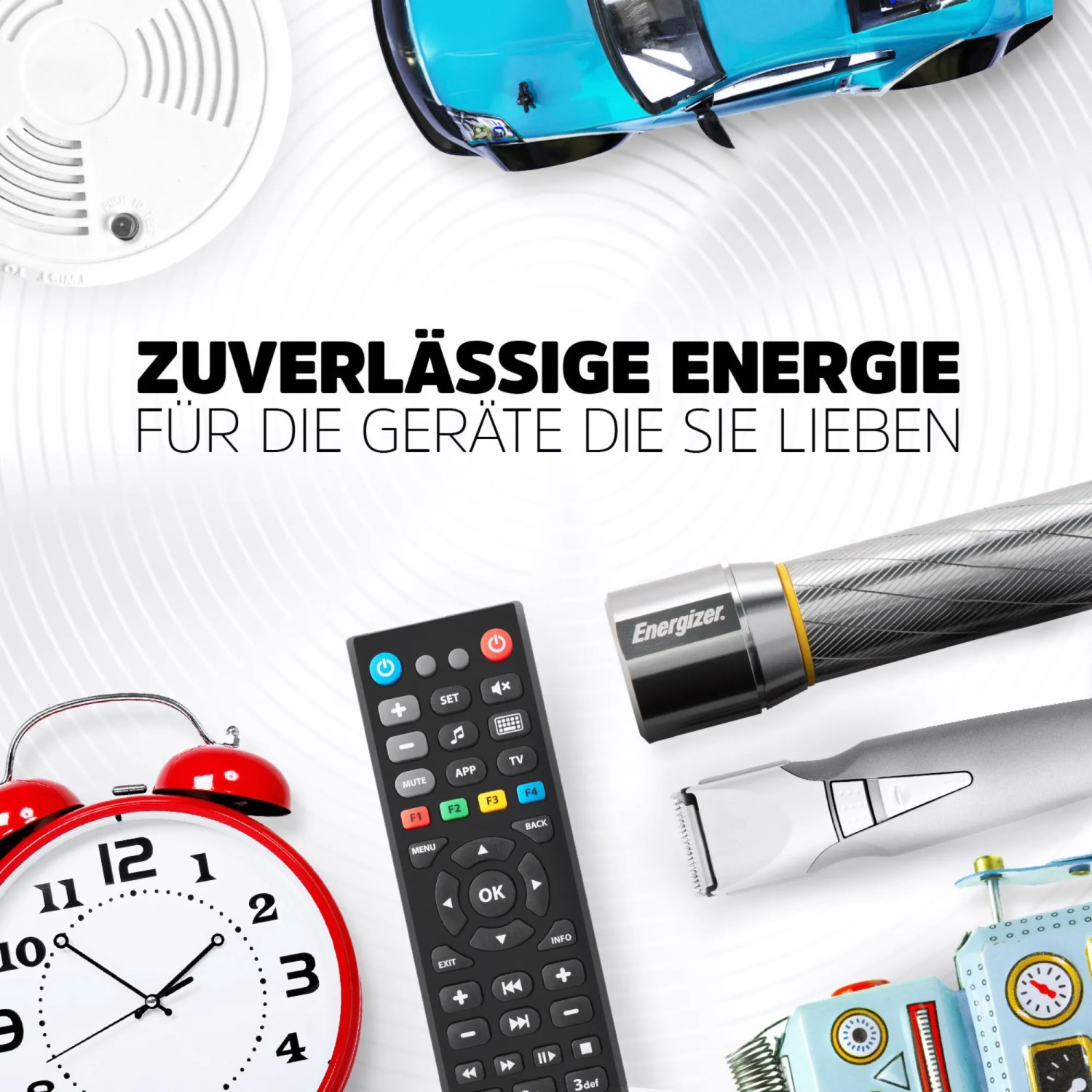 Energizer 9V Batterie für Geräte wie Fernbedienung, Wecker, Taschenlampe und Spielzeug.