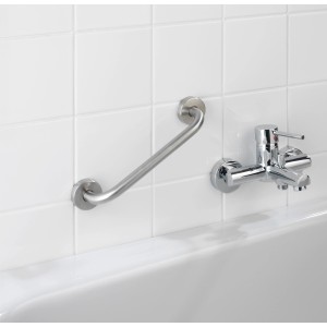 Wenko Badewannengriff Bosio, silber matt, zur Montage an der Badewanne für mehr Sicherheit.