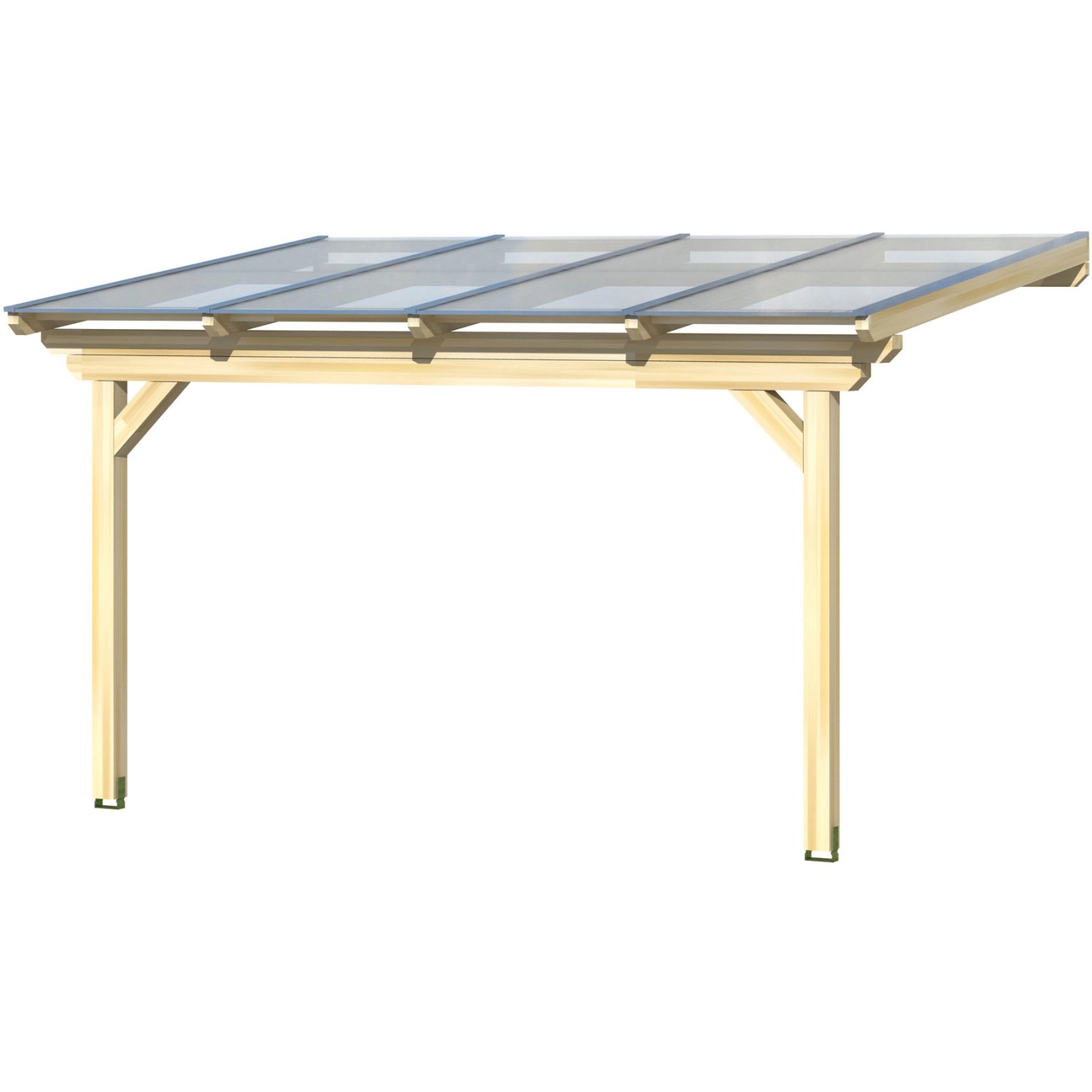 Skan Holz Terrassenüberdachung Ancona, Leimholz schiefergrau mit Doppelstegplatten.