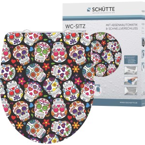 Schütte WC-Sitz Crazy Skull mit Absenkautomatik und Schnellverschluss.
