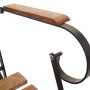 Detailansicht: MCW Biergartenstuhl J40 2er Set mit Armlehne aus Akazienholz und Stahlgestell.