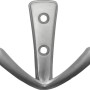 Aluminiumfarbener Wandhaken 1654 aus Metall mit zwei Hakenarmen.