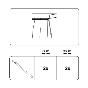 Gardinia Schleuderstab, transparent, 75cm, 2er-Pack. Hilft beim Auf- und Zuziehen von Gardinen.
