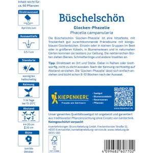 Kiepenkerl Saatgut Büschelschön Glocken-Phazelie: Blühende Sommerblume für Garten und Beet.