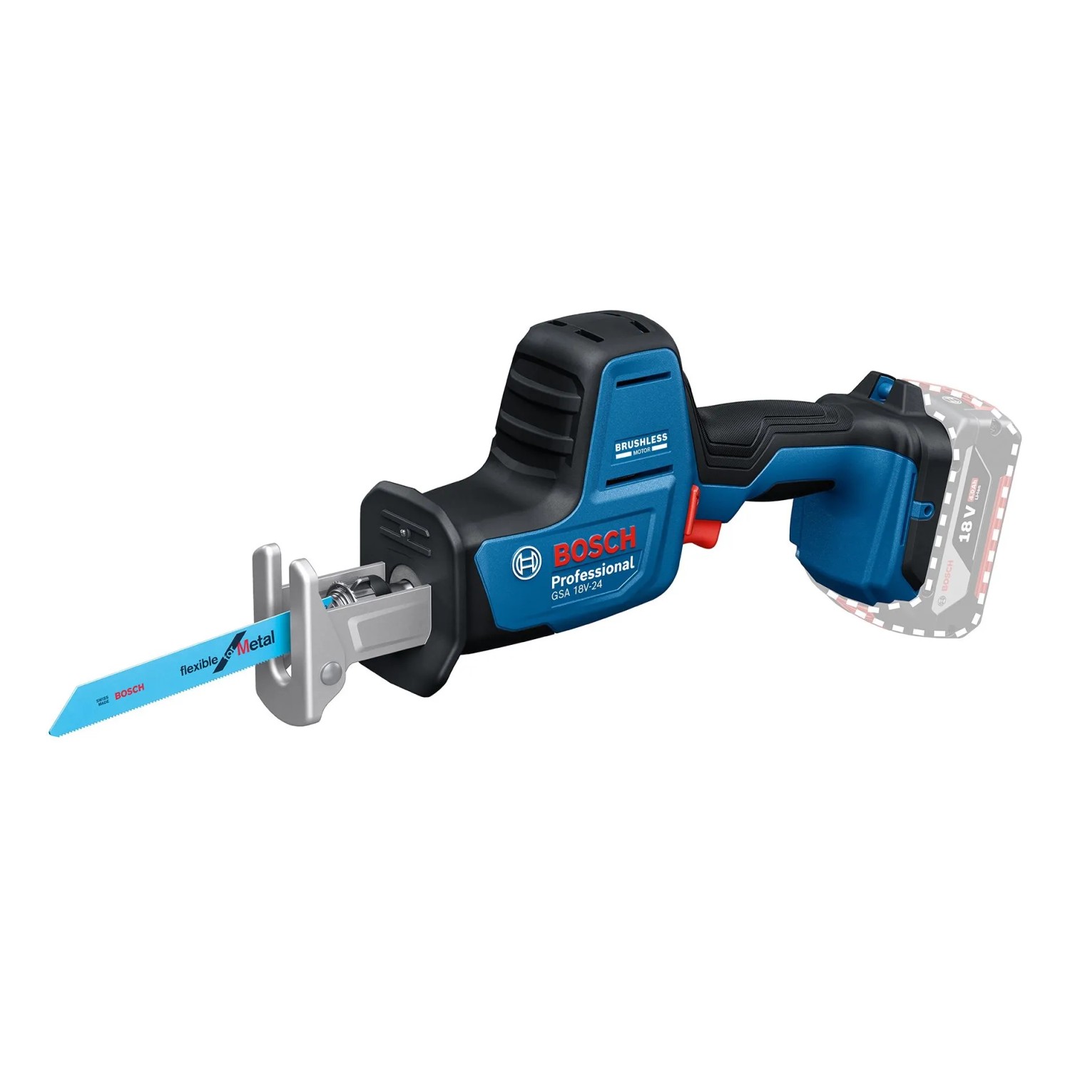 Bosch Professional GSA 18V-24 Akku-Säbelsäge im Koffer, blau/schwarz.