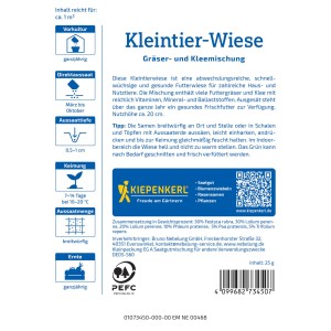 Kiepenkerl Kleintier-Wiese Saatgut, Gräser- und Kleemischung für Kleintiere.