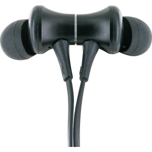 Schwarze Schwaiger Bluetooth In-Ear Kopfhörer mit Kabel und Silikonpolstern.
