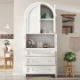 okwish Aufbewahrungsschrank mit Schubladen Türen Regal Wohnzimmer 70x35x180cm Weiß_4