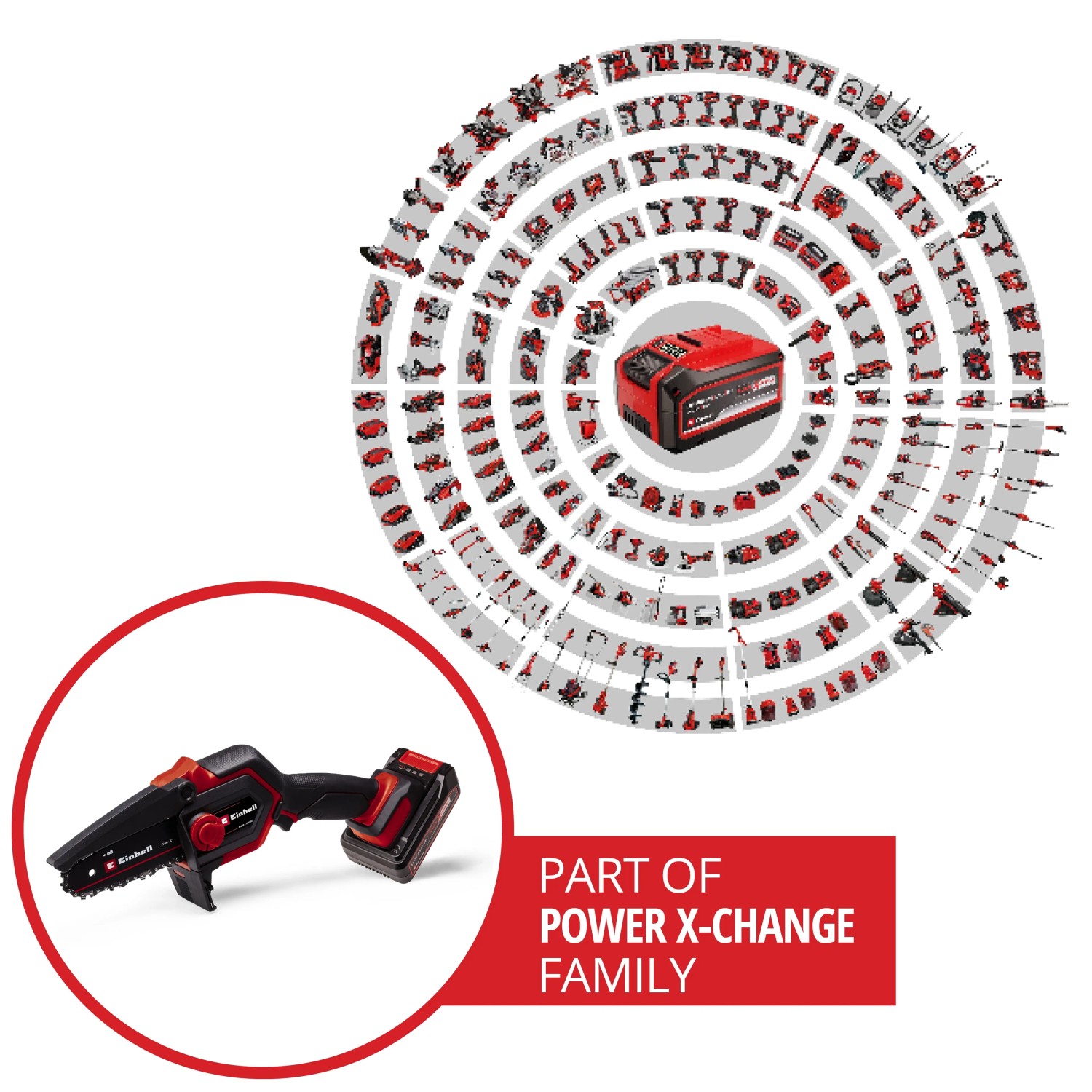 Einhell Akku-Kettensäge GE-PS 18/15 Li BL Kit, Teil der Power X-Change Familie.