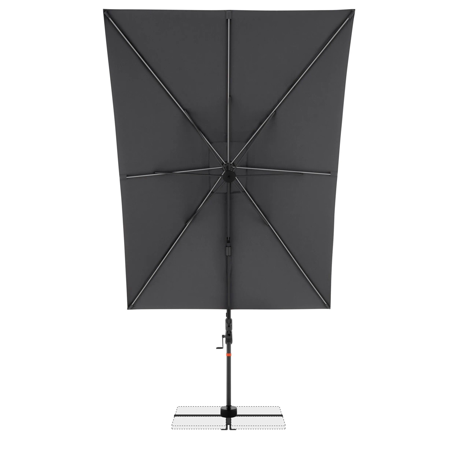Rechteckiger Doppler Ampelschirm Anthrazit, 300x220 cm, mit Dreh- & Neigungsfunktion. Für Garten & Terrasse.