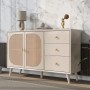 okwish Sideboard mit Türen Schubladen Wohnzimmer 120x40x80cm Beige_4