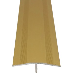 Messingfarbenes Übergangsprofil mit Clip-System, 46x15 mm, 1000 mm lang, für Laminat und Parkett.