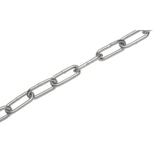 Verzinkte LUX Rundstahlkette, langgliedrig, 6 mm, als Meterware.