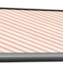 Wismar Kassettenmarkise, anthrazitfarben, mit braun-beige gestreiftem Stoff und E-Motor, 200x150 cm.