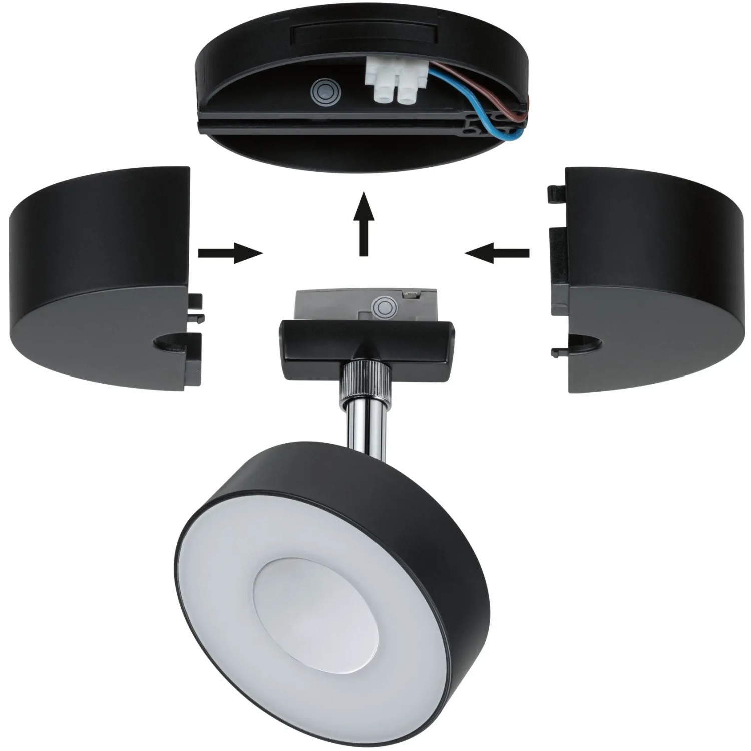 Paulmann Urail Spot Base, schwarze Einzel-Spot Aufhängung für Schienensysteme, 50W, 230V.