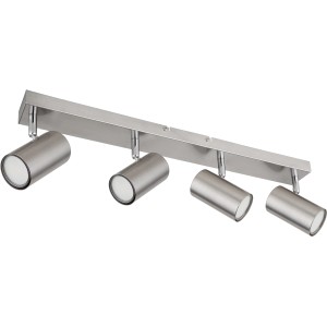 Globo Strahler Robby, 4-flammig, Nickel matt. Deckenleuchte mit vier Spots.