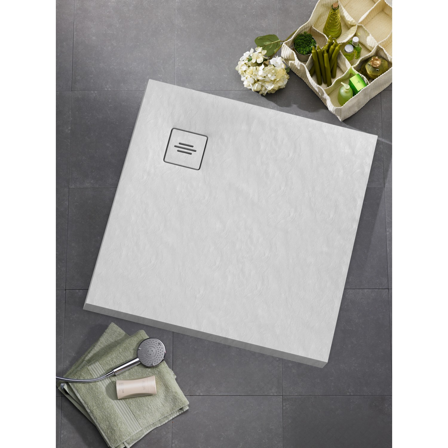 Ottofond Duschwanne Nevis, 100x90 cm, Weiß, extraflach, rechteckig. Moderne Duschtasse für barrierefreies Bad.