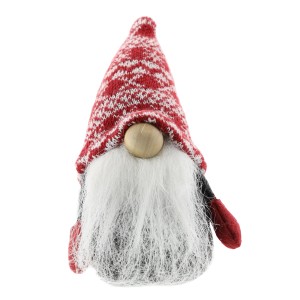 Wichtel Lose aus Filz 14 cm Grau/Rot