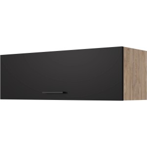 Flex-Well Exclusiv Küchen-Kurz-Oberschrank Capri 100x32cm Schwarz-Endgrain Oak