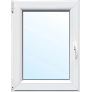Kunststoff-Fenster 2-Fach Verglasung Weiß BxH 50 cm x 55 cm Anschlag Links