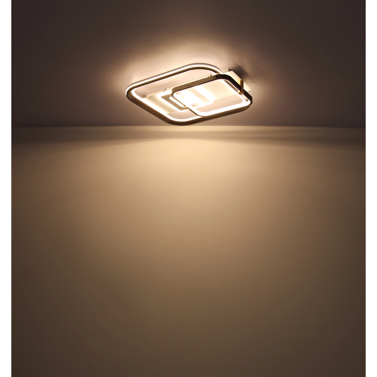 Moderne, dimmbare LED-Deckenleuchte Ani, weiß matt, mit rechteckigem Design. Ideal für Wohnräume.