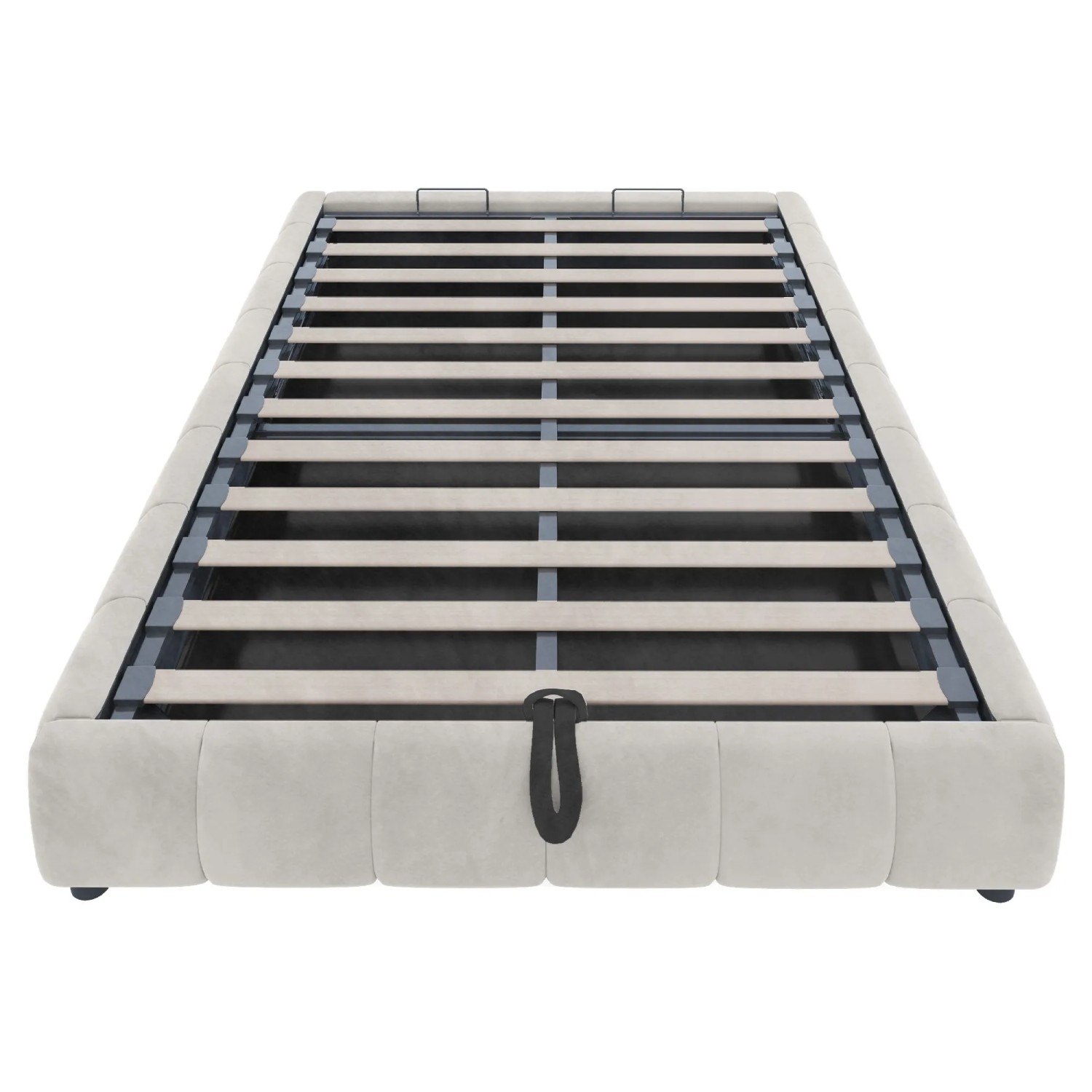 okwish Polsterbett 140x200cm mit LED Beleuchtung und Stauraum Beige ohne Matratze_8