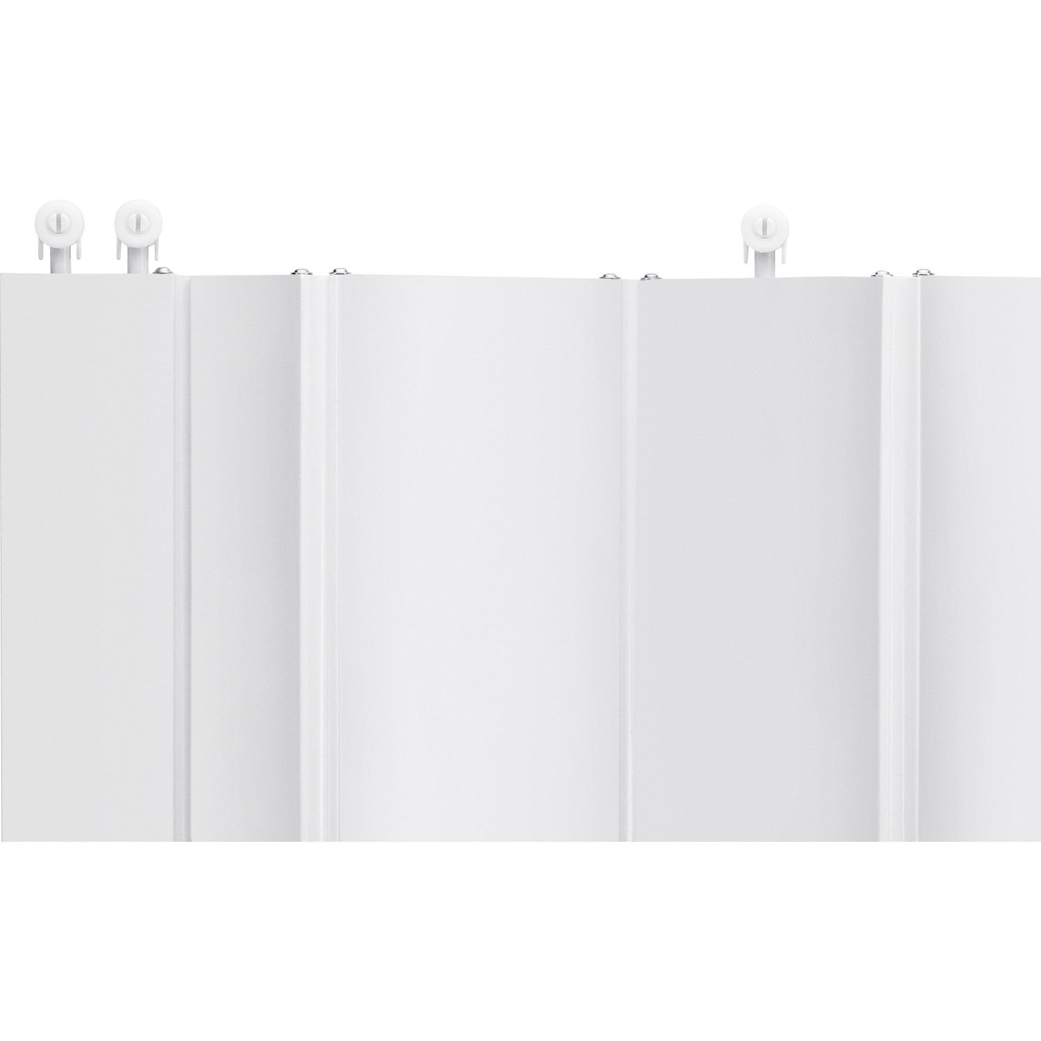 Weiße Falttür (82x203 cm) mit Schiene, ideal für platzsparende Raumlösungen.