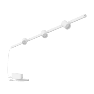 Weiße Philips Hue Perifo LED-Schienenbeleuchtung mit 3 Wandspots. Flexible Leuchte für Wand und Decke.