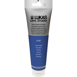 Tube Lukas Cryl Studio Premium Acrylfarbe, 125ml, Ultramarinblau.