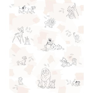 Komar Vlies Fototapete Disney Animals Beige-Weiß
