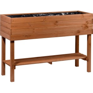 Dobar Großes Hochbeet mit Ablagefläche Braun 80 cm x 117 cm x 40 cm FSC®