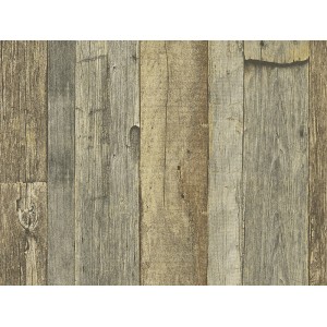 A.S. Creation Vliestapete Dekora Natur mit Holz-Optik in Braun und Grau.