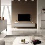 Kaschmirgraues Selsey Sideboard Bemmi 150 cm mit schwarzen Metallbeinen im modernen Wohnzimmer. Vielseitige Kommode.