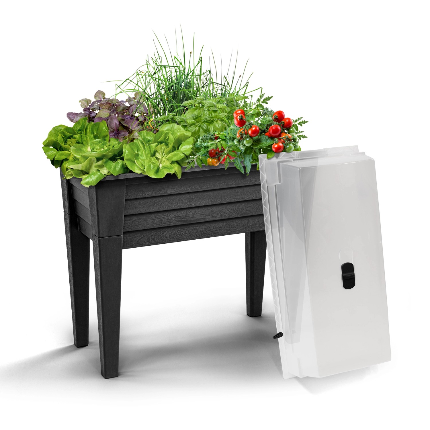 Hochbeet mit Abdeckhaube 83 cm x 40 cm x 80 cm Anthrazit kaufen bei OBI