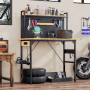 okwish Werkbank mit Lochwand Rollen AC/USB Für Garage 120x60x155cm Natur_3