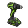 Greenworks Akku-Bohrschrauber, 24 V, schwarz-grün. Akku-Bohrmaschine mit Bohrfutter und Akku.