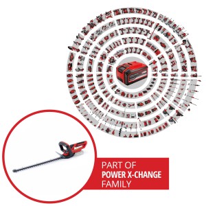Einhell Akku-Heckenschere GC-CH 1855/1 Li Solo, rot/schwarz, Teil der Power X-Change Familie.