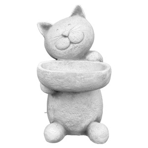 Lachende Orbis Katze Pflanzschale aus Beton, 30x14x13cm, Gartendeko.